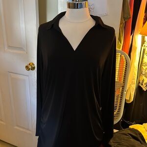 Elegant Black V-Neck Blouse